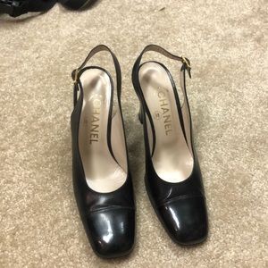 Chanel Slingback Black Heels